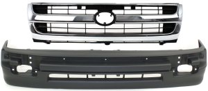 2-Piece Kit Grille for 1998-2000 Toyota Tacoma RWD (Rear-Wheel Drive), Excluding Pre-Runner Models, with Valance Replacement