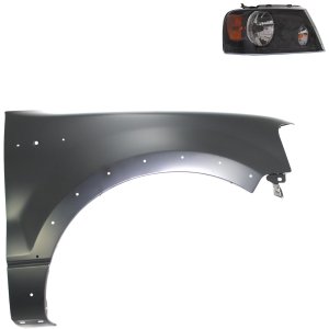 Headlight Assembly for 2004-2006 Ford F-150 Right (Passenger), Halogen, 2-Piece Kit, with Fender Replacement