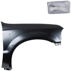 Front Fender Replacement Kit for Ford F-250 Super Duty/F-350 Super Duty 1999-2004, Right (Passenger), Primed (Ready to Paint), 2-Piece with Headlight
