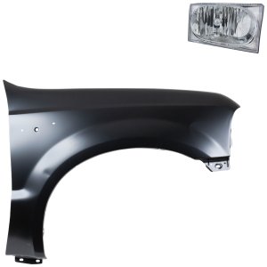 Front Fender Right (Passenger) for Ford Excursion 2001-2004/F-Series Super Duty 2002-2005, Primed (Ready to Paint), 2-Piece Kit, with Headlight Replacement