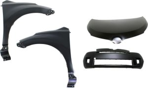 Front Bumper Cover for Scion xD 2008-2014, 4-Piece Kit with Fenders and Hood Replacement