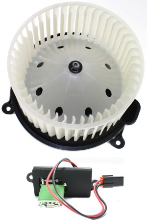 Blower Motor for Cadillac Sierra/Silverado 2003-2007, 2-Piece Kit with Custom Center Console, and Blower Motor Resistor, Replacement