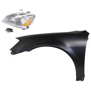 Headlight Assembly Kit for 2005 Nissan Altima, Left (Driver) Side, HID/Xenon, Includes HID Kit, 2-Piece Set, with Fender, Replacement