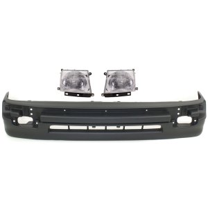 Headlight Assembly for Toyota Tacoma 1998-2000, Right (Passenger) and Left (Driver), 3-Piece Kit, Halogen, Includes Valance, Replacement