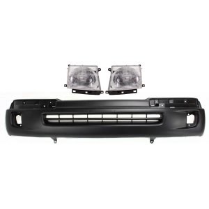 Front Bumper Cover for Toyota Tacoma 1998-2000, 3-Piece Kit with Headlights, for 4WD (Four-Wheel Drive)/RWD Replacement