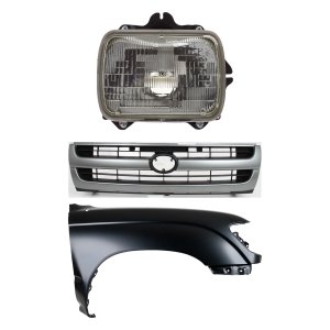 Front Fender for Toyota Tacoma 1997-1997 Right (Passenger), Primed (Ready to Paint), 3-Piece Kit with Grille and Headlight, Replacement