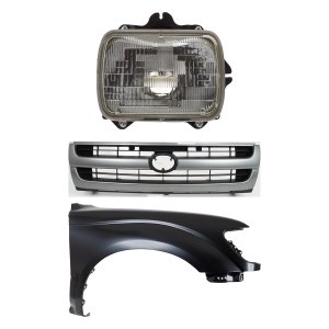 Front Fender for Toyota Tacoma 1997-1997, Right (Passenger), Primed (Ready to Paint), 3-Piece Kit, with Grille and Headlight Replacement