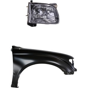Front Fender for Toyota Tacoma 2001-2004 Right (Passenger) Side, Primed (Ready to Paint), 2-Piece Kit with Headlight - Replacement Part
