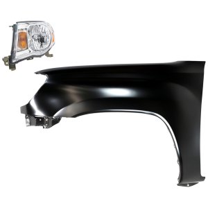 Headlight Assembly Kit for Toyota Tacoma 2005-2008, Left (Driver) Side, Halogen, 2-Piece with Fender, Replacement