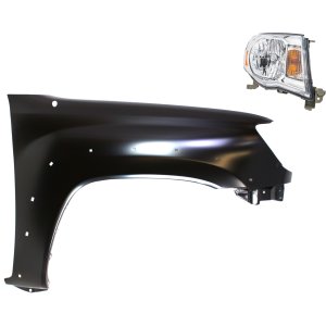 Headlight Assembly for Toyota Tacoma 2005-2008 Right (Passenger), Halogen, 2-Piece Kit, with Fender Replacement