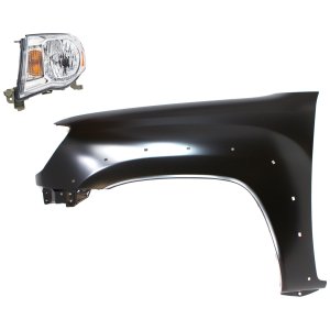 Headlight Assembly for Toyota Tacoma 2005-2008, Left (Driver) Side, Halogen, 2-Piece Kit, with Fender, Replacement