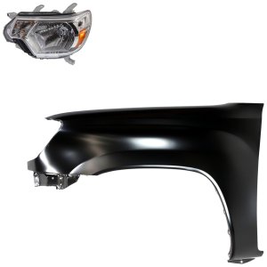Headlight Assembly for Toyota Tacoma 2012-2015, Left (Driver) Side, Halogen, 2-Piece Kit with Fender Replacement