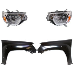 Headlight Assembly Kit for Toyota Tacoma 2012-2015, Right (Passenger) and Left (Driver), Halogen, 4-Piece Kit, with Fenders Replacement