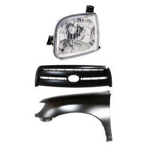Front Fender for Toyota Tundra 2003, Left (Driver) Side, Primed (Ready to Paint), 3-Piece Kit with Grille and Headlight, Replacement