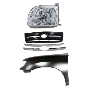 Headlight Assembly Kit for Toyota Tundra 2005-2006 Left (Driver) Halogen, 3-Piece with Fender and Grille Assembly Replacement