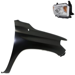 Headlight Assembly Kit for 2014-2015 Toyota Tundra, Right (Passenger), Halogen, 2-Piece with Fender, Replacement