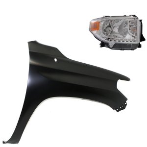 Headlight Assembly Kit for Toyota Tundra 2014-2015, Right (Passenger) Side, Halogen, 2-Piece with Fender Replacement