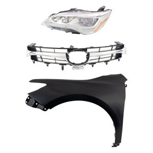 Headlight Assembly Kit for 2015-2017 Toyota Camry, Left (Driver) Side, LED, 3-Piece with Fender and Grille Assembly, Replacement