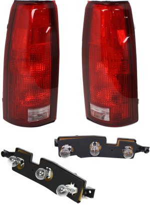 Tail Light Kit for Chevrolet C/K Full Size Pickup 1988-2000, Right (Passenger) and Left (Driver), 4-Piece with Tail Light Circuit Boards, Replacement
