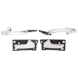 Front Exterior Door Handle Kit for Dodge Grand Cherokee (2011-2021)/Grand Cherokee WK (2022-2022) Right (Passenger) & Left (Driver), 4-Piece with Interior Door Handles, Replacement