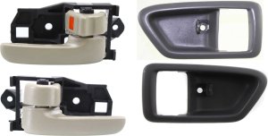 Front Interior Door Handle for 1997-2001 Toyota Camry, Right (Passenger) and Left (Driver), 4-Piece Kit with Door Handle Trims, Replacement