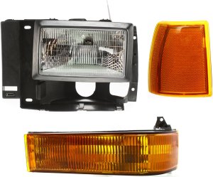 Headlight Assembly Kit for Ford Ranger (1989-1992) / Explorer (1991-1994), Left (Driver), Halogen, 3-Piece with Corner Light and Turn Signal Light, Replacement