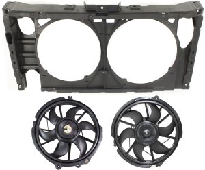 Radiator Fan Assembly Kit for Ford Sable 2000-2005, Taurus 2000-2007, Set of 3, Right (Passenger) and Left (Driver) with Shroud, 6-Cylinder, 3.0L Engine Replacement