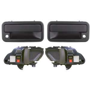Front Exterior and Interior Door Handles 4-Piece Kit for 1995-2000 Chevrolet C/K Full Size Pick-Up, Right (Passenger) and Left (Driver) Replacement