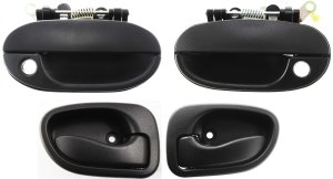 Auto Body Repair 4-Piece Kit for Hyundai Accent 1995-1998, Front, Right (Passenger) and Left (Driver), Interior and Exterior Door Handle Replacement