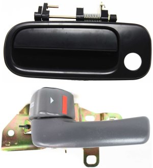 Front Exterior Door Handle for Toyota Camry 1992-1996, Left (Driver), 2-Piece Kit with Interior Door Handle, Replacement