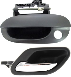 Front Interior and Exterior Door Handle Kit for 1997-2001 BMW 5-Series, Left (Driver), Auto Body Repair, Set of 2, Replacement - Fits 520i, 523i, 528i, 540i, M5