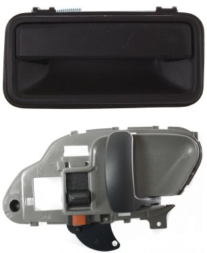 Exterior and Interior Door Handle Kit for Chevrolet C/K Full Size Pickup 1995-2000, Right (Passenger) Front or Rear, 2-Piece Set, Replacement