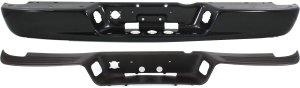 Black Steel Step Bumper Face Bar and Pad Kit for 2002-2009 Dodge Full Size Pickup, with Pad Provision and Center Pad Only, without Mounting Bracket, Fleetside, Replacement