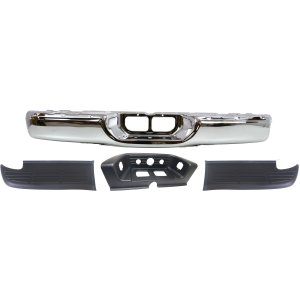 Step Bumper Face Bar and Pad Kit for 2000-2006 Toyota Tundra with Pad Provision, without Mounting Bracket, includes Center and Side Pads Replacement