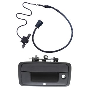 Tailgate Handle and Back Up Camera Kit for 2014-2015 Chevrolet Silverado/Sierra Pickup, Outdoor, Textured Black Plastic, with Key Hole, Replacement