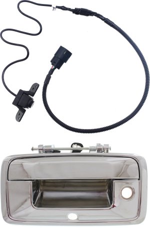 Tailgate Handle and Back Up Camera Kit for Chevrolet Silverado / Sierra Pickup Truck 2014-2015, Outside, Chrome, Polypropylene+Metal, with Key Hole, Replacement
