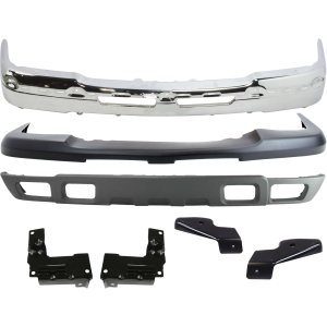 Front Bumper Cover Kit for Chevrolet Avalanche 1500 (2002-2006) / Silverado 1500 (2003-2007), 7-Piece with Bumper, Bumper Brackets, and Valance Replacement