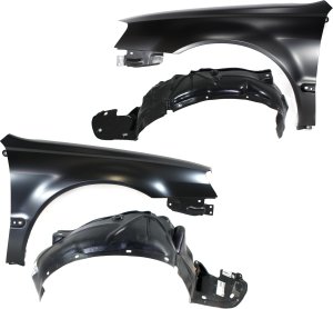 Front Fender Replacement Kit for 2002-2003 Acura TL, Includes Right (Passenger) and Left (Driver) Fenders with Fender Liners, 4-Piece