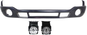 Front Bumper Cover for GMC Sierra 2004-2007, 3-Piece Kit with Fog Lights, Replacement 
