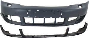 Front Bumper Cover Kit for Audi A4/A4 Quattro 2003-2005 / S4 2004-2005, Primed (Ready to Paint), 2-Piece with Valance, Replacement
