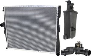 Radiator Kit for BMW X3 2004-2006, 6 Cylinder, 2.5 Liter/3.0 Liter, Without Automatic Transmission Cooler, With Thermostat and Coolant Reservoir, Replacement
