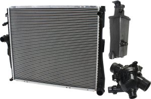 Radiator Kit for BMW X3 Series 2007-2010, 6 Cylinder, 3.0L, Automatic Transmission, Includes Thermostat and Coolant Reservoir, Replacement