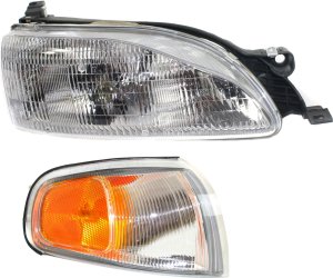 Headlight Assembly for 1995-1996 Toyota Camry Right (Passenger), Halogen, 2-Piece Kit, with Corner Light, Replacement