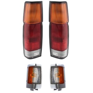 Tail Light and Corner Light Kit for Nissan D21 1990-1994, Pickup 1995-1997, Right (Passenger) and Left (Driver), 4-Piece Replacement Kit