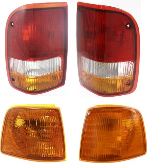 Tail Light Kit for 1993-1997 Ford Ranger, Right (Passenger) and Left (Driver), 4-Piece with Corner Lights Replacement