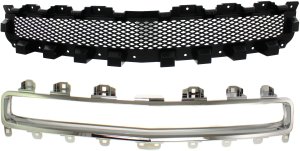 Upper Grille 2-Piece Kit with Grille Trim for 2008-2012 Chevrolet Malibu, Replacement Part