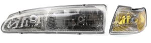 Headlight Assembly for 1996-1997 Ford Cougar/Thunderbird, Left (Driver), Halogen, 2-Piece Kit with Corner Light, Replacement