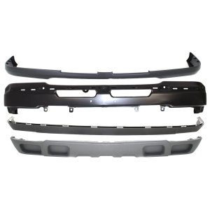 Front Bumper Cover for Chevrolet Silverado 2003-2007, 4-Piece Kit with Bumper and Valance, fits Base, LS, LT Models, Replacement