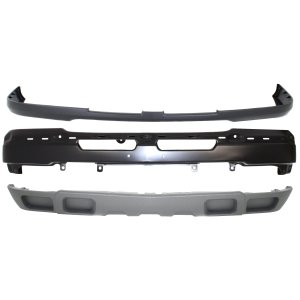 Front Bumper Cover for Chevrolet Silverado 2003-2007, 3-Piece kit with Bumper and Valance, Suitable for Base, LS, LT Models, Replacement