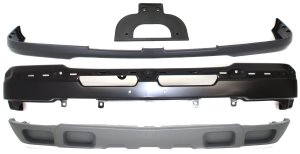Front Bumper Cover Kit for 2003-2007 Chevrolet Silverado, 4-Piece, Includes Bumper, License Plate Bracket and Valance, Suitable for Base, LS, LT Models, Replacement